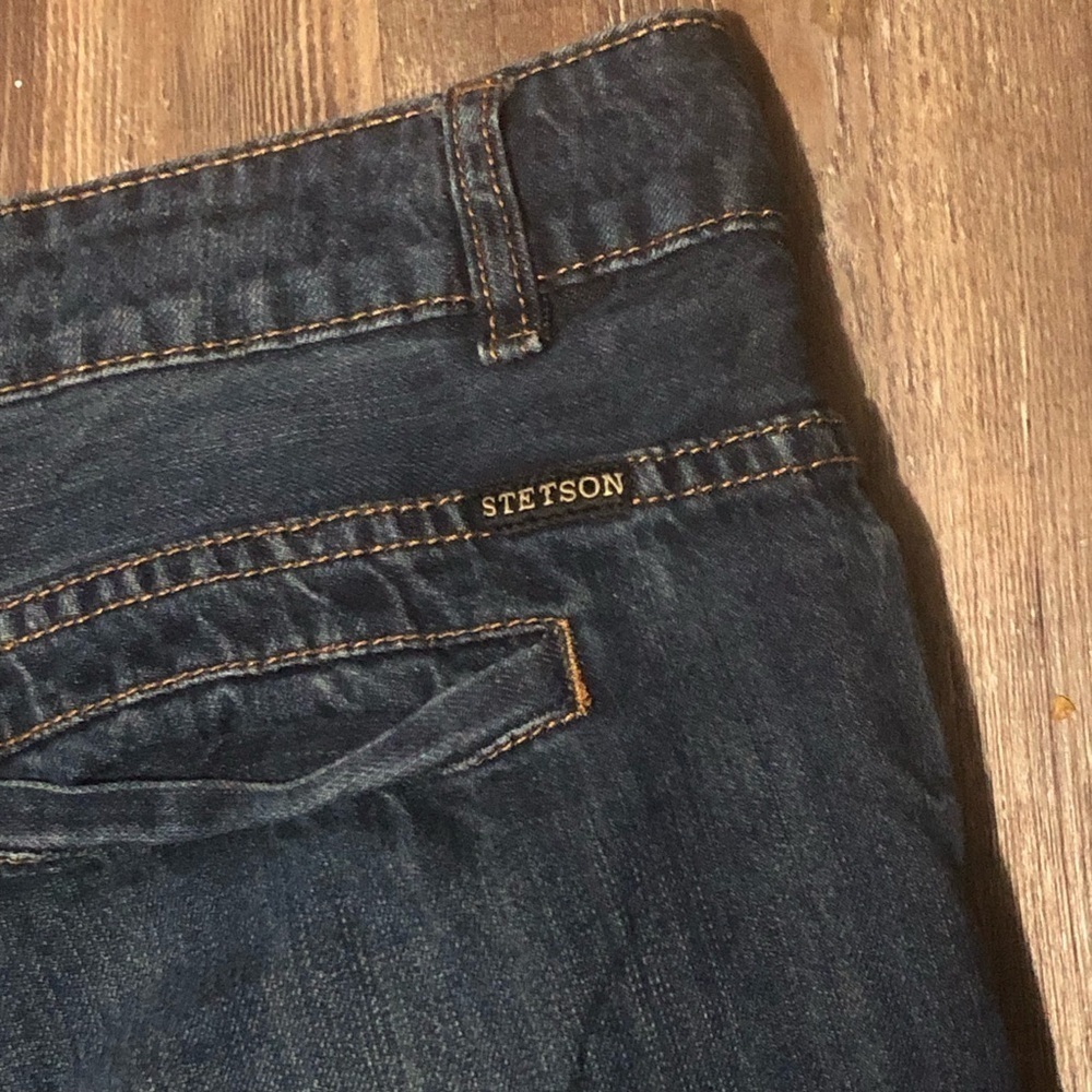 Stetson Jeans Women's 18/14L No. 214 City Trouser Wide Leg Dark Wash Western - Picture 6 of 7
